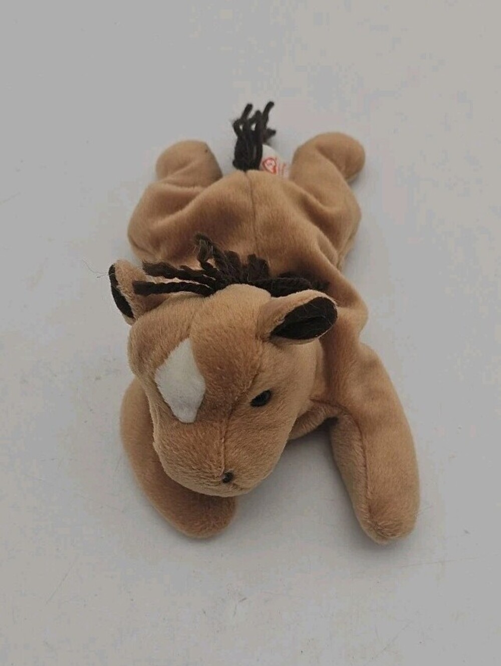 Ty Beanie Baby Derby Horse Fine Mane Brown Face No Star 1995 PVC Pellets